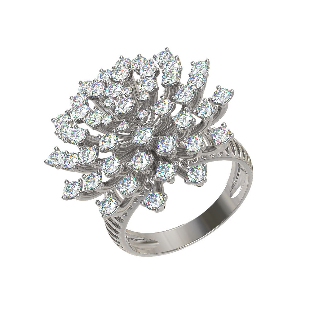 Кольцо из белого золота c бриллиантами