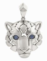 Подвеска из белого золота c сапфиром