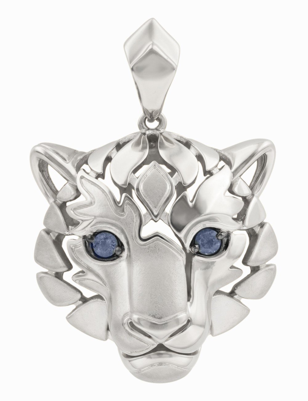 Подвеска из белого золота c сапфиром