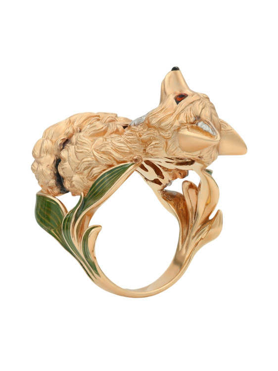 Кольцо из золота c эмаль