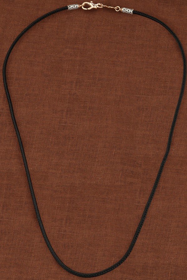 Шнурок шёлковый из золота 585 пробы c шёлковым шнурком