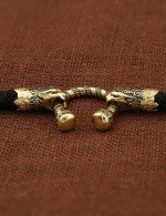 Шнурок шёлковый из лимонного золота c шёлковым шнурком