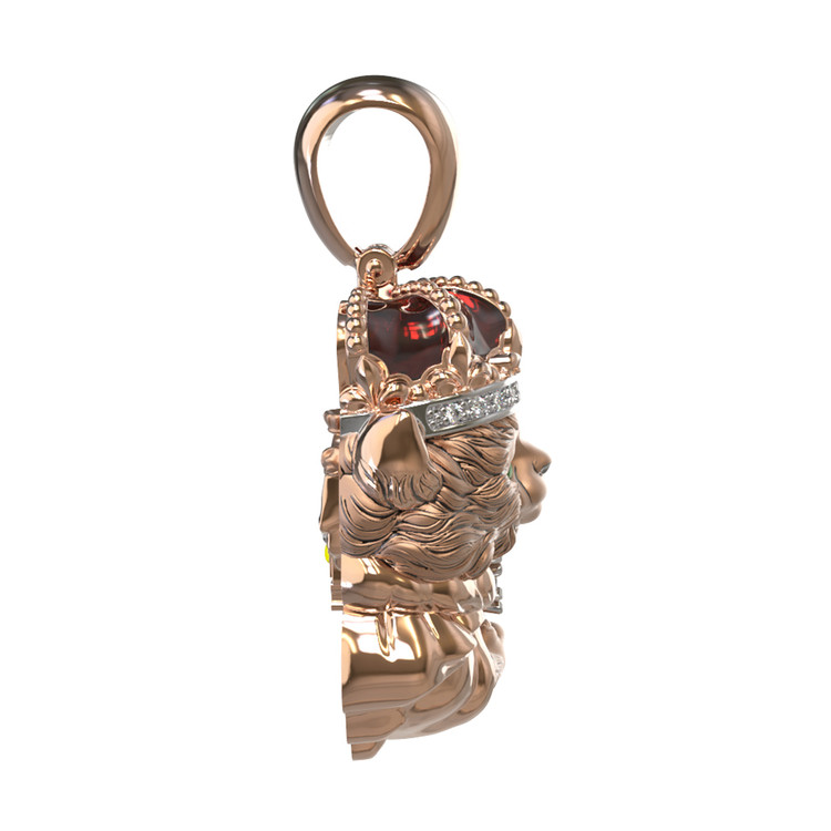 Подвеска из золота c эмаль , бриллиантами и рубином