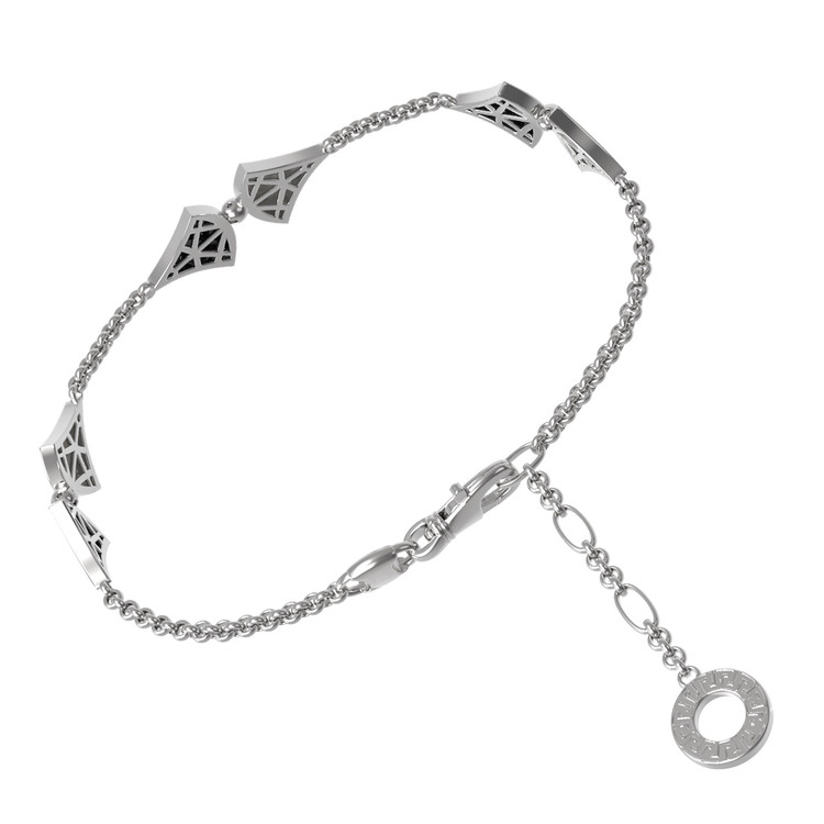 Браслет из белого золота c ониксом и перламутром