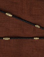 Гайтан из лимонного золота c кожаным шнурком