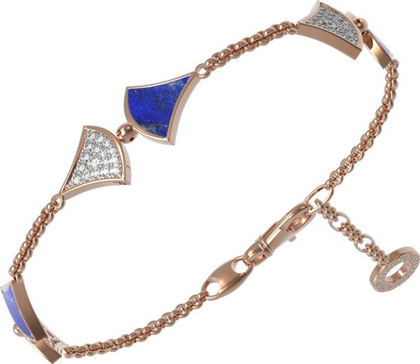 Браслет из золота 585 пробы c бриллиантами и лазуритом