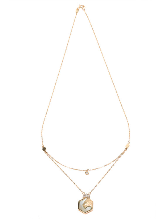 Колье из золота c бриллиантами и перламутром