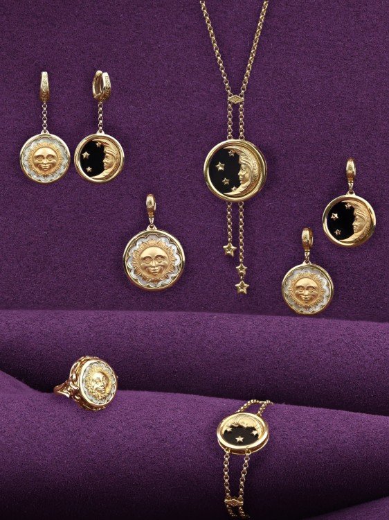 Подвеска из лимонного золота c перламутром