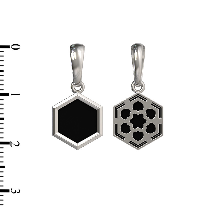 Подвеска из белого золота c ониксом