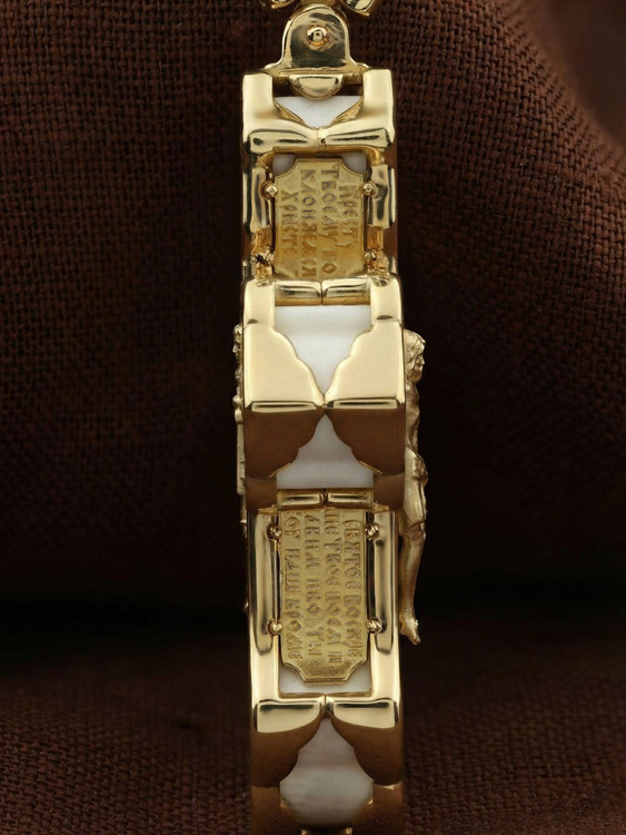 Крест из лимонного золота c бивнем мамонта