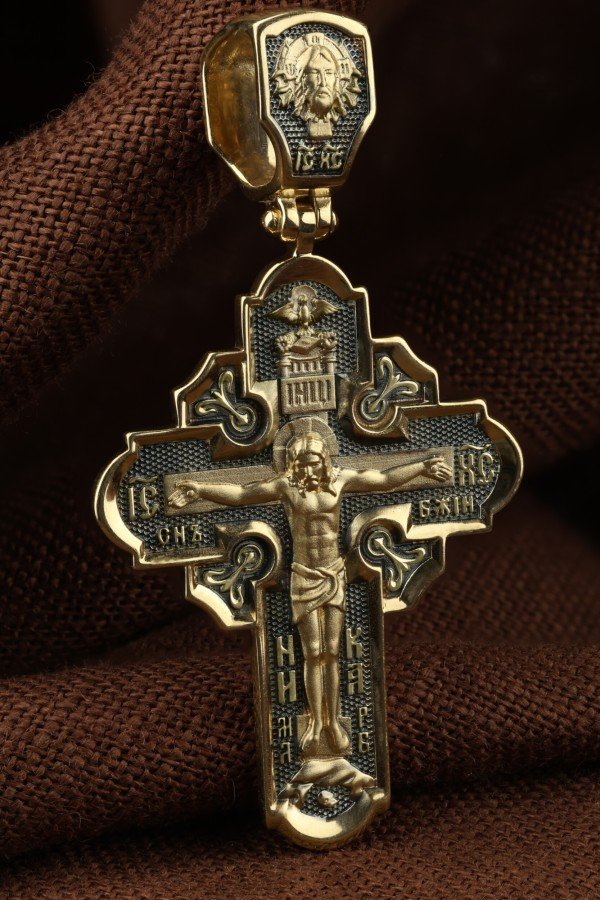 Крест из лимонного золота 585 пробы