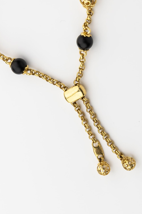 Браслет из лимонного золота c ониксом