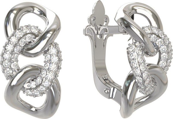 Серьги из белого золота c бриллиантами