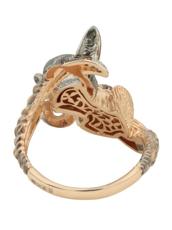 Кольцо из золота c эмаль и фианитом