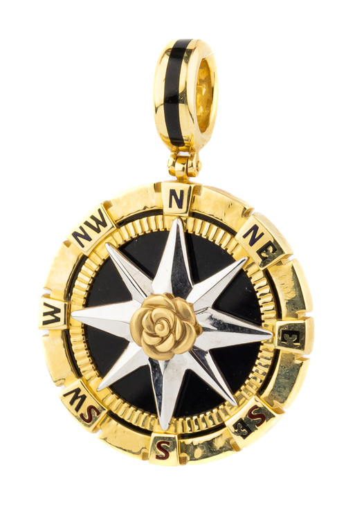 Подвеска из лимонного золота c эмаль и ониксом