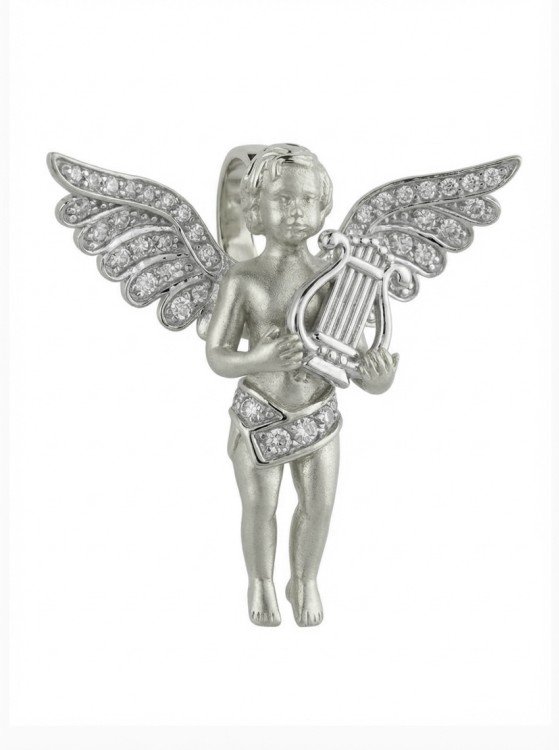 Подвеска из белого золота c фианитом