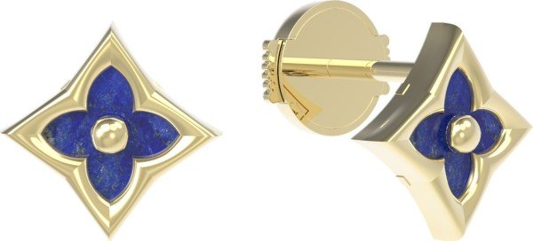 Серьги из лимонного золота 585 пробы c лазуритом