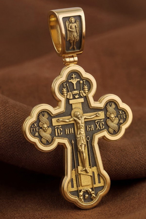 Крест из лимонного золота