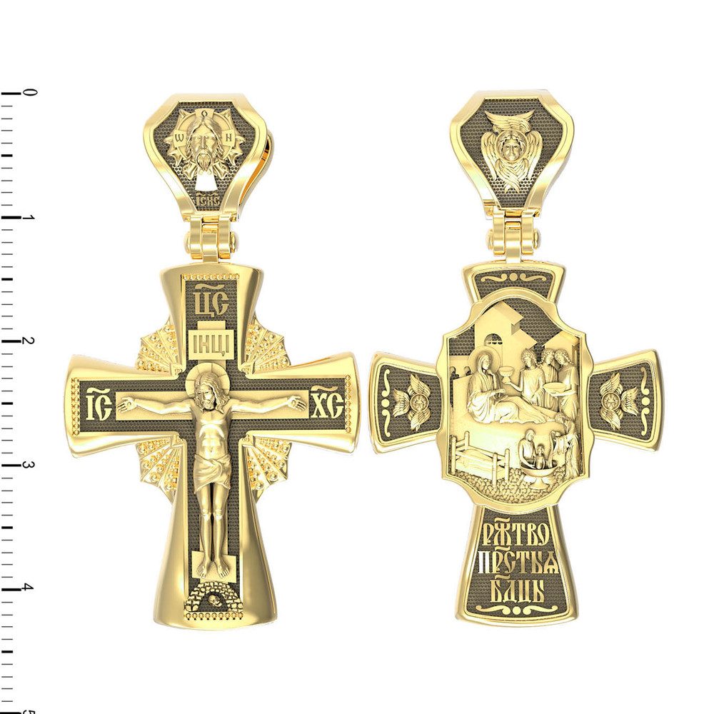 Крест из лимонного золота