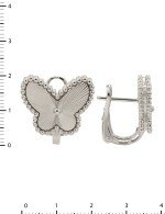 Серьги из белого золота c рубином