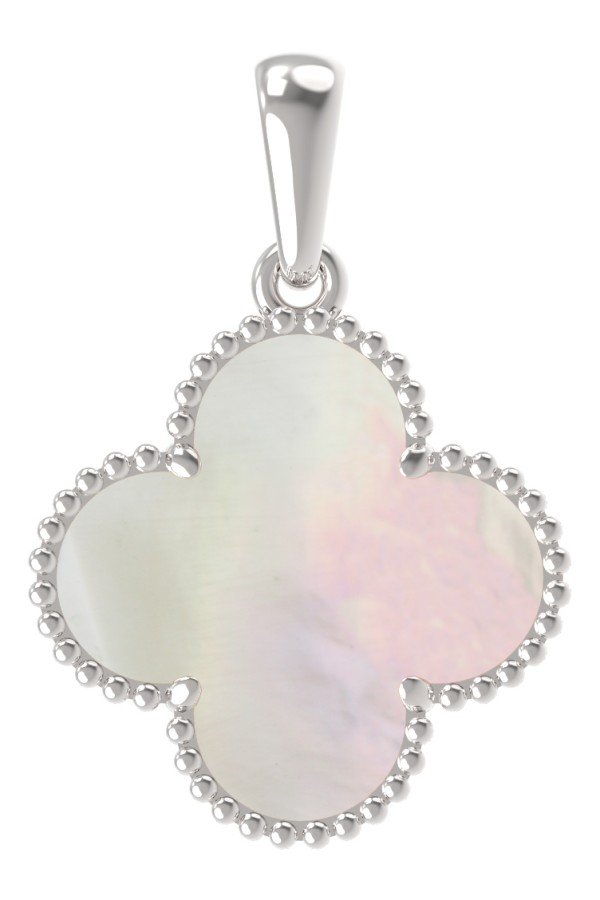 Подвеска из белого золота 585 пробы c перламутром