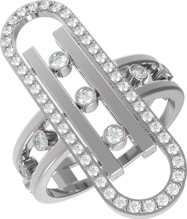 Кольцо из белого золота 585 пробы c бриллиантами