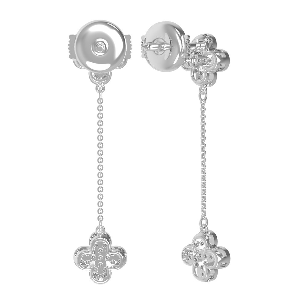 Серьги из белого золота c бриллиантами