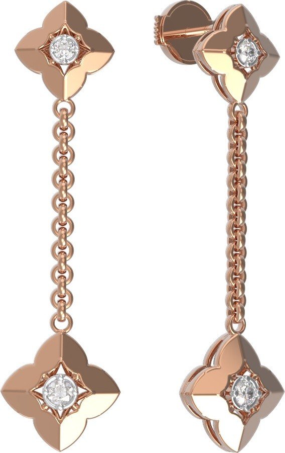 Серьги из золота 585 пробы c бриллиантами