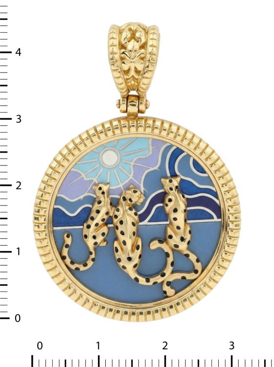 Подвеска из лимонного золота c эмаль