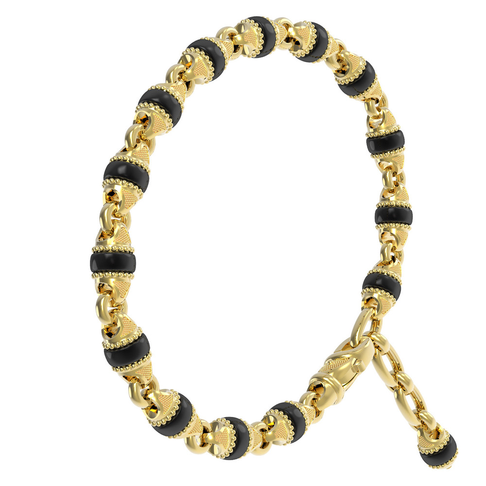 Браслет из лимонного золота c ониксом