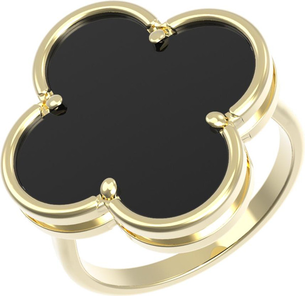 Кольцо из лимонного золота c ониксом