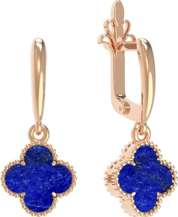 Серьги из золота c лазуритом