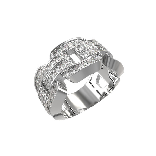 Кольцо из белого золота c бриллиантами