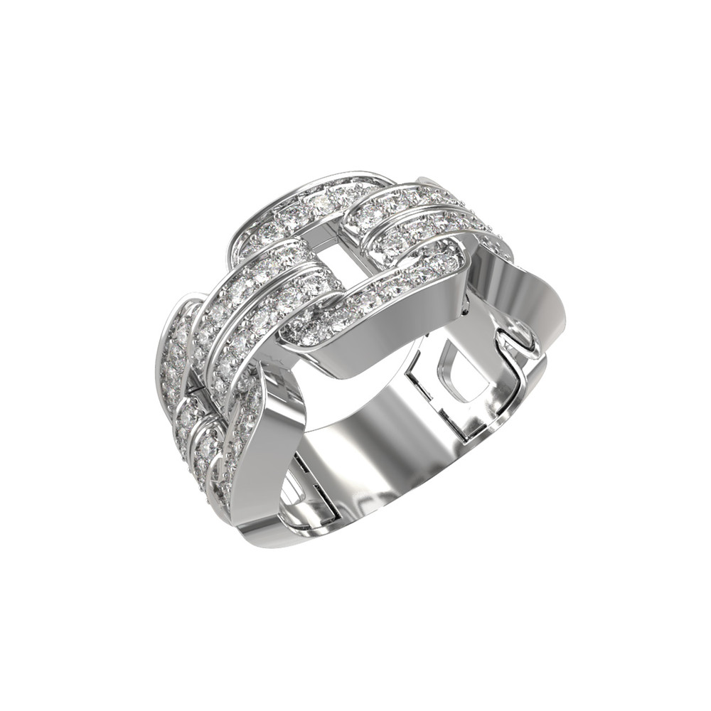 Кольцо из белого золота c бриллиантами