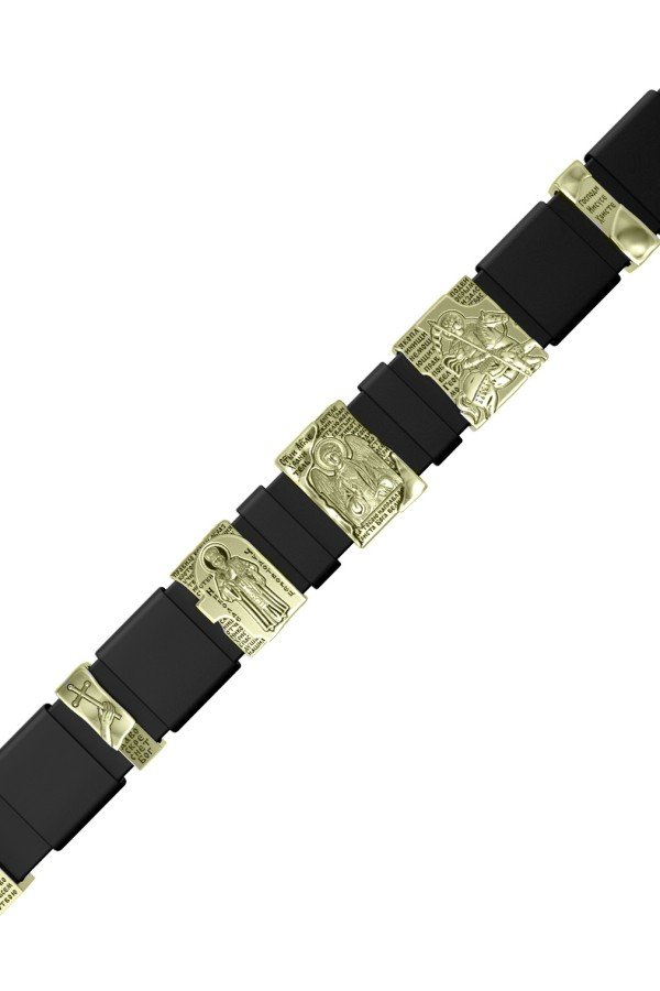 Браслет из зелёного золота c кожаным шнурком