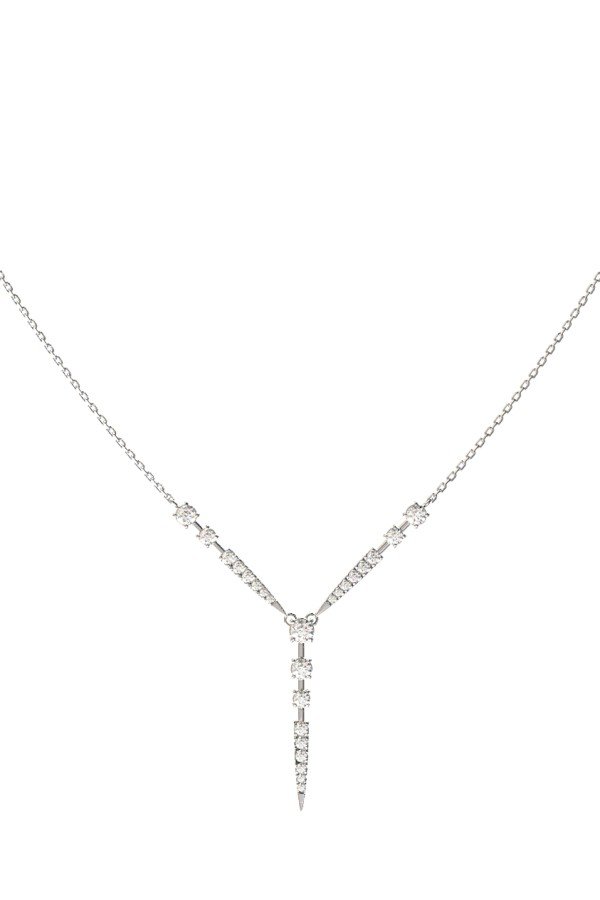 Колье из белого золота 585 пробы c бриллиантами