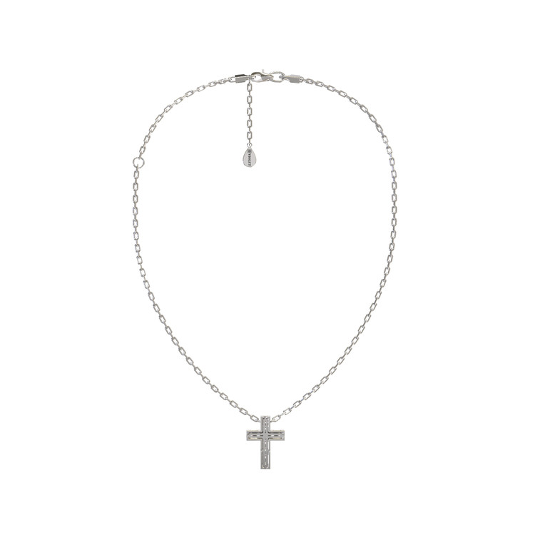 Крест из белого золота c бриллиантами