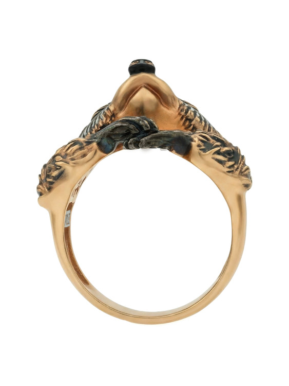 Кольцо из золота c эмаль