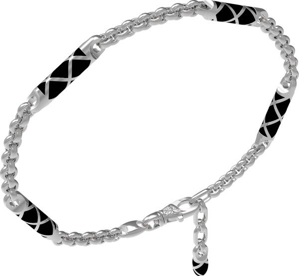 Браслет из белого золота 585 пробы c эмалью