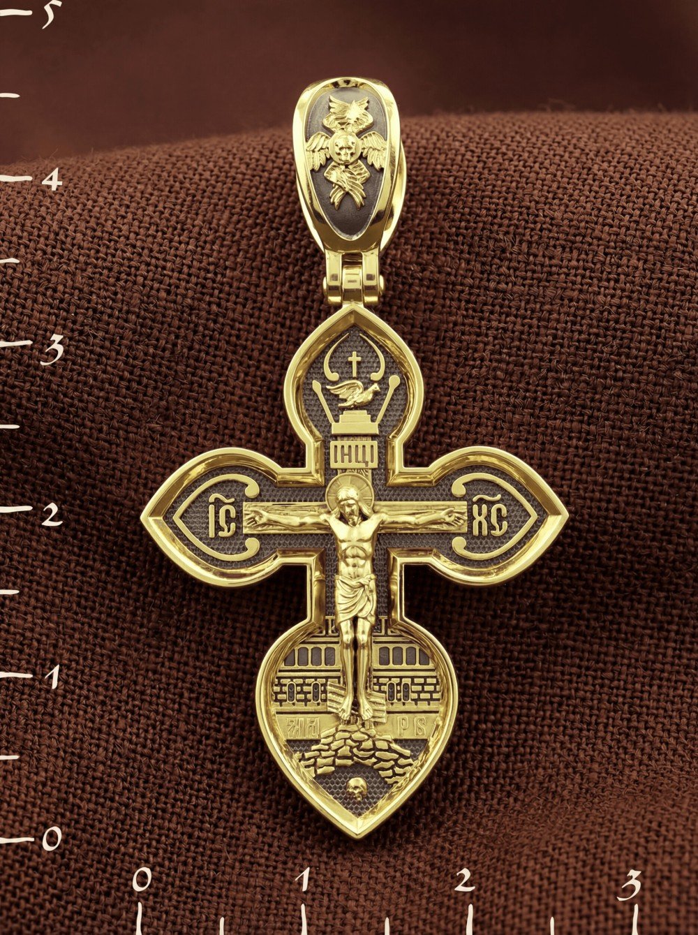 Крест из лимонного золота