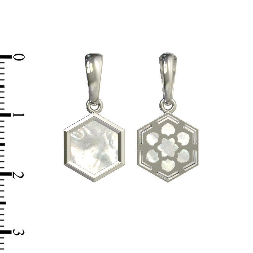 Подвеска из белого золота c перламутром