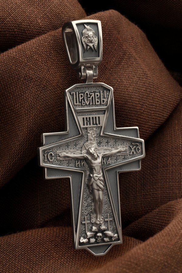 Крест из белого золота 585 пробы