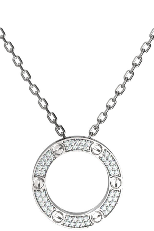 Колье из белого золота 585 пробы c бриллиантами