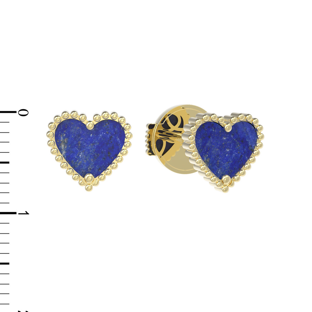 Серьги из лимонного золота c лазуритом