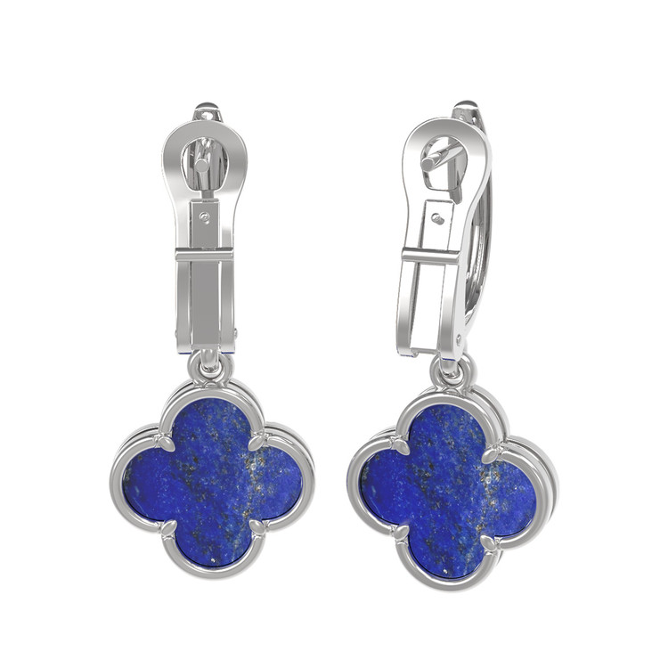 Серьги из белого золота c лазуритом