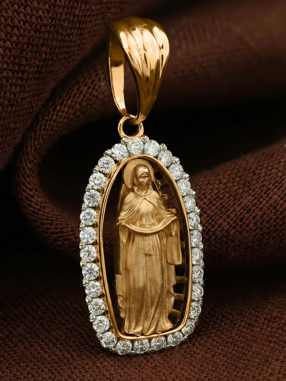 Образок из лимонного золота c бриллиантами