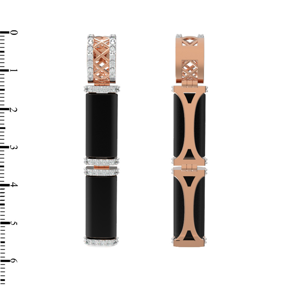 Подвеска из золота c бриллиантами и ониксом