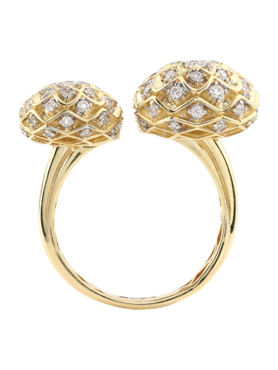 Кольцо из лимонного золота c бриллиантами