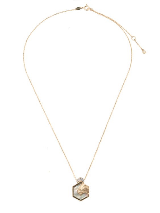 Колье из золота c бриллиантами и перламутром