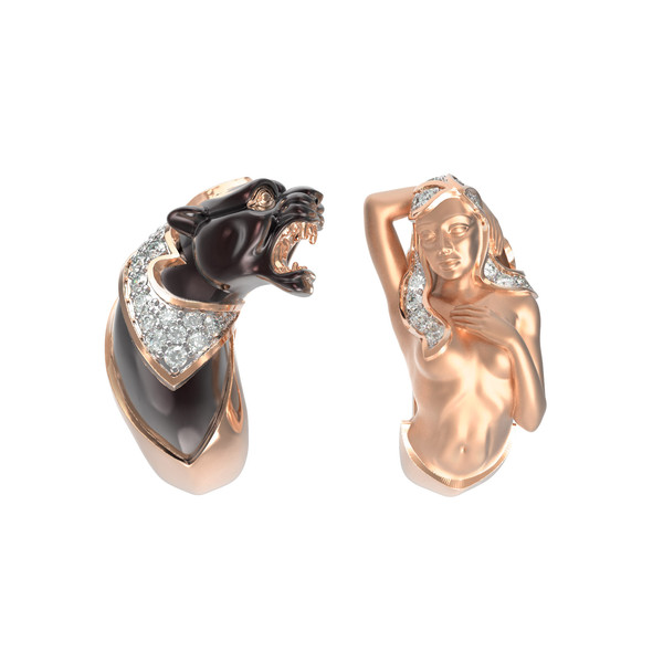 Серьги из золота c фианитом